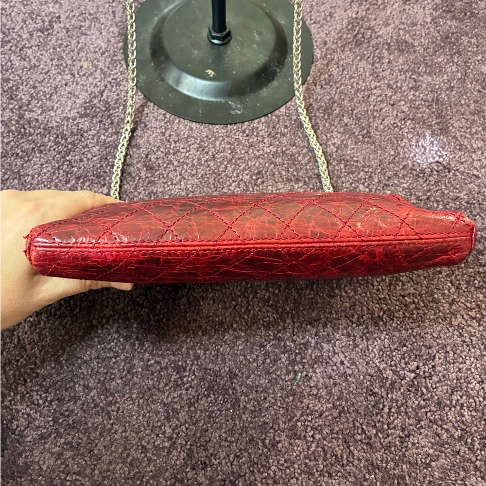 Chanel CC Red Quilted Leather Runway Collection Clutch Crossbody Bag w COA Rare - Picture 5 of 16